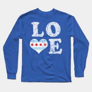 Love Chicago Flag City Long Sleeve T-Shirt